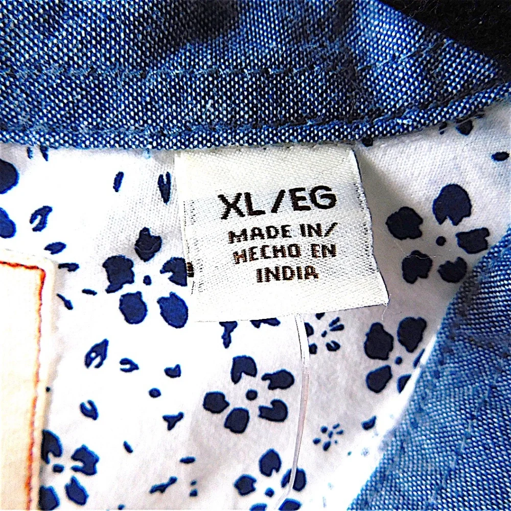 Weatherproof Vintage‎ Men’s Short Sleeve Button Down Shirt XL White Blue NWT